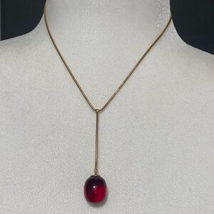 18k Yellow Gold And Baccarat Crystal Drop Necklace